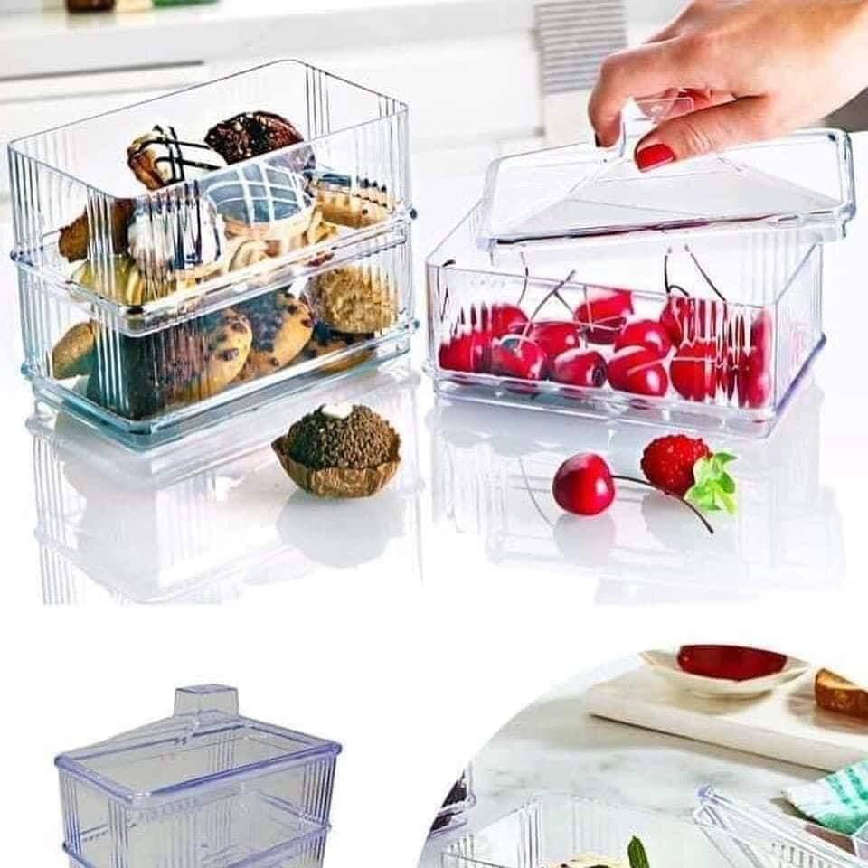 بونبونيرة اكليريك شفاف 3 دور لتقديم الكاندي والمكسرات قابلة للفصل