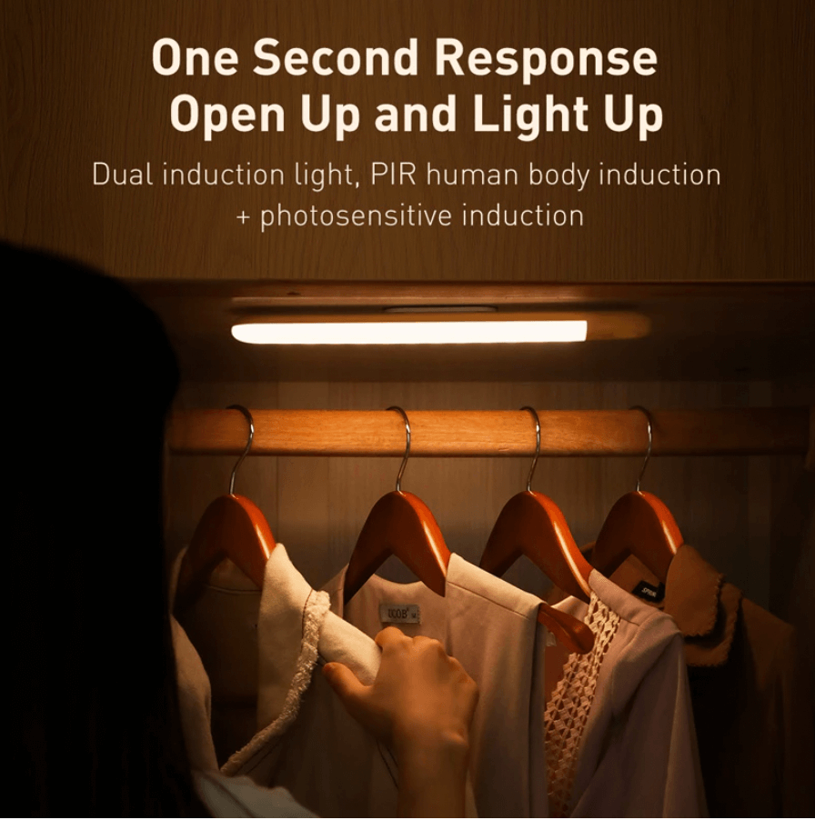 كشاف سنسور حركة مغناطيسي يثبت تلقائيا وبه عليقة داخلية للخزائن والدواليب