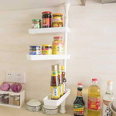 ركنة 3 ارفف دوارة لتنظيم ادوات المطبخ والحمام