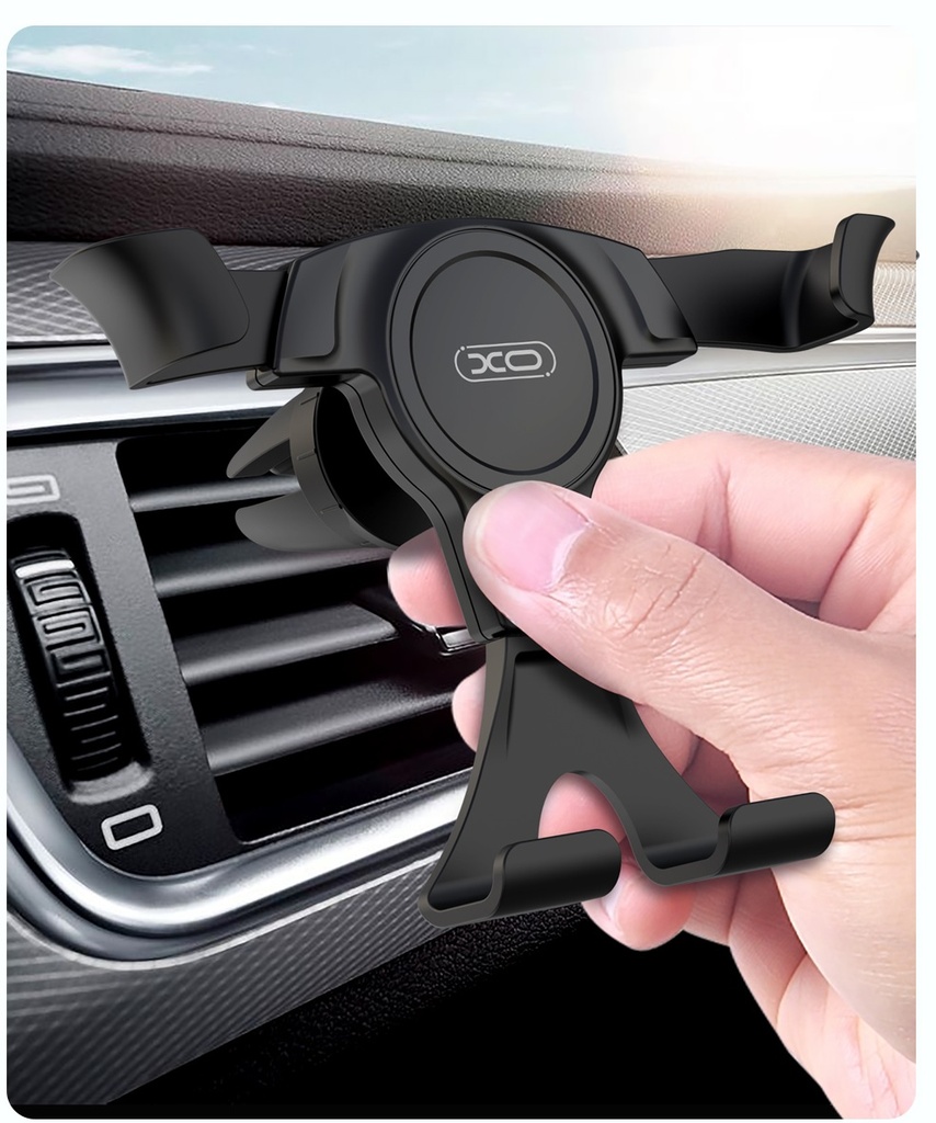 حامل موبايل سيارة دوار للتحكم في الزاوية يثبت في فتحات التهوية