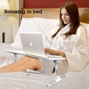 ترابيزة لابتوب سرير مع نظام تهوية قابلة لتعديل الطول والميل للدراسة والعمل