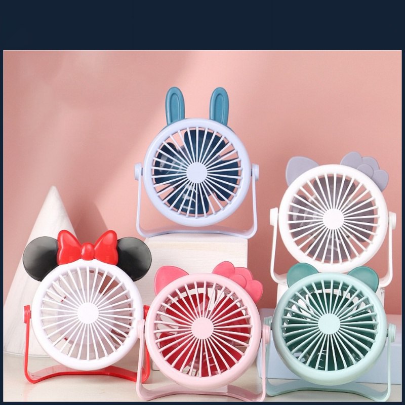 مروحة مكتب ميني دوارة علي شكل ارنوب بحامل لضمان الثبات