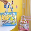 شنطة بحر شفافه بأشكال كرتونية مبهجة