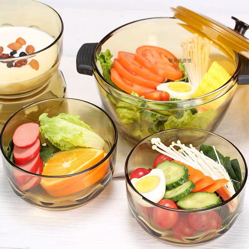 طقم عشاء 5 قطع لتقديم الطعام علي السفرة من الزجاج