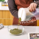 علبة حفظ وتنظيم الحبوب والبقوليات مقسمة من الداخل 4 خانات بغطاء محكم الغلق