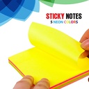 ستيكي نوتس  5 الوان نيون لتدوين وكتابة الملاحظات