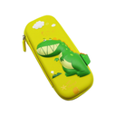 مقلمة شكل ديناصور ثري دي باللون الأصفر نيون مبهج لحمل وتنظيم الاقلام