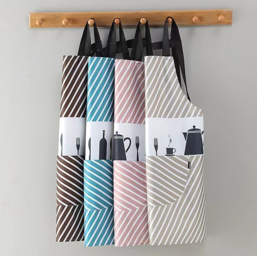 مريلة مطبخ وتربروف لمنع وصول المياه والزيوت والحفاظ علي الملابس ب 2 جيب للموبايل