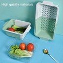 صفاية وسلة لغسيل الخضار والفاكهة قابلة للفرد والتوسعة مع طبق اكليريك شفاف بيدين لسهولة الحمل