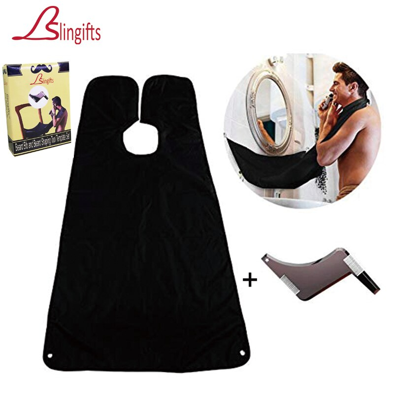 طقم حلاقة يتكون من مريلة لتجميع الشعر ومنع سقوطه علي الارض قابلة للطي مع مشط لتسريح وتحديد الذقن