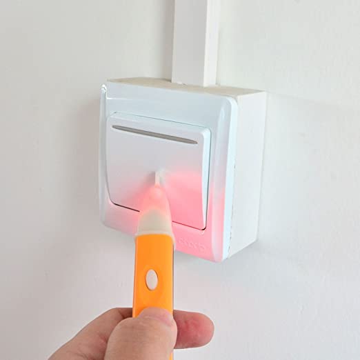 قلم اختبار كهرباء فاحص وكاشف بالضوء والصوت يعمل بالبطاريات