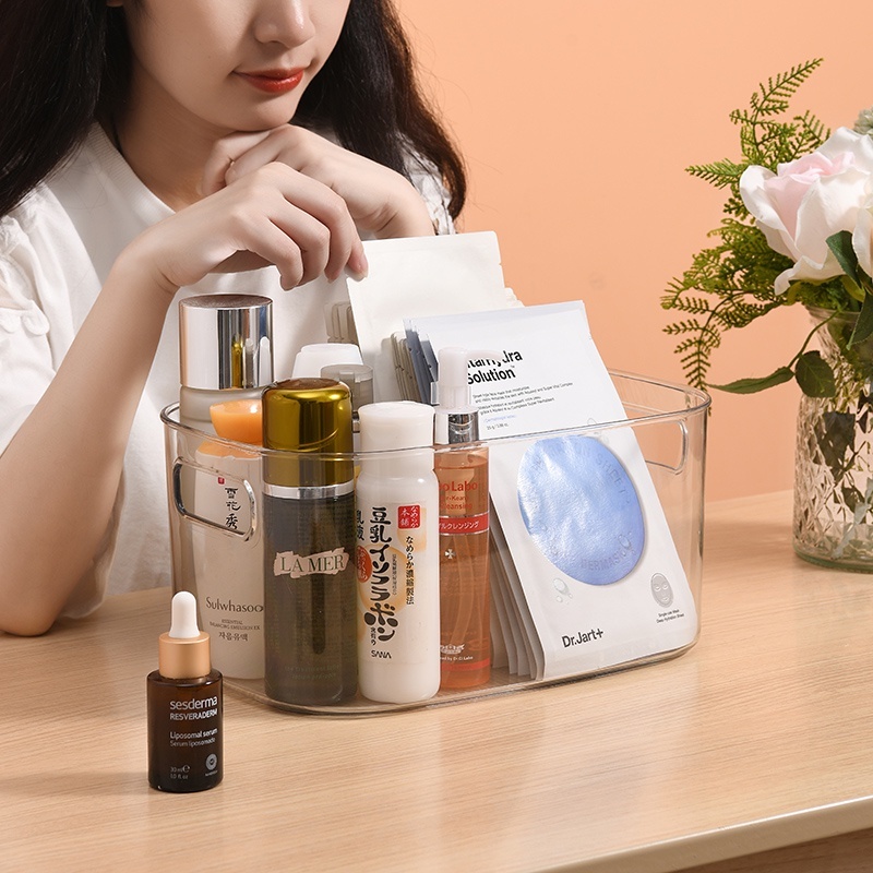 باسكت اكليريك لحمل وتنظيم ادوات المطبخ والحمام والميكب والملابس بيد