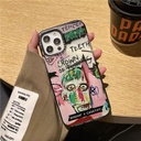 iPhone 13 Pro Max Protective Case with Cool Drawings &amp; Metal Camera Frame