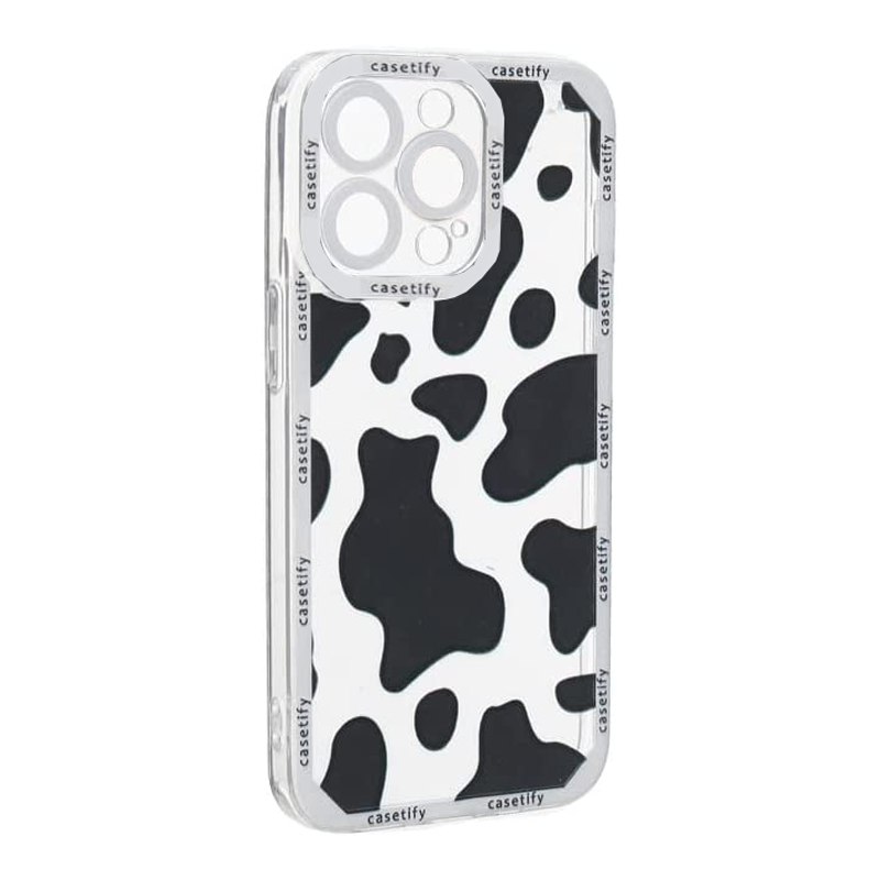 iPhone 13 Pro Max Silicon Black &amp; White Design Protective ‎Case