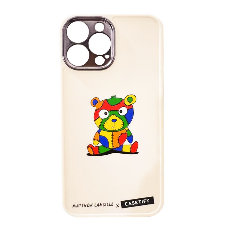 iPhone 13 Pro Max Silicon Case Colorful Bear Camera Frame 