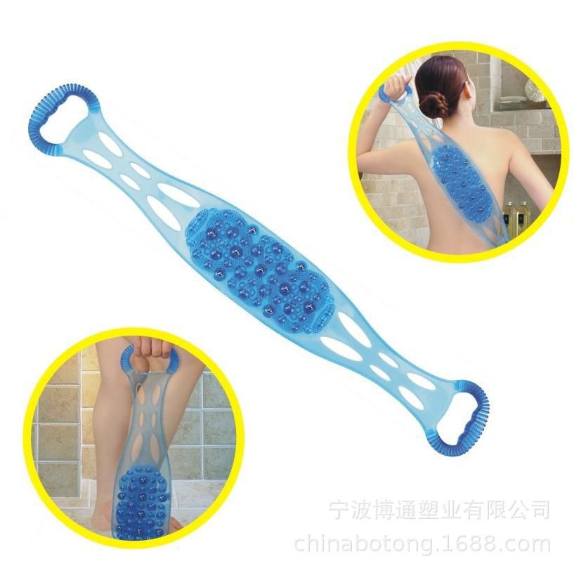 ليفة حموم واسكراب للجلد  2 في 1 طويلة للوصول للظهر سيليكون مريح وامن علي البشرة