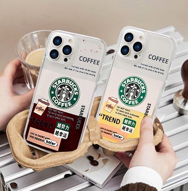 iPhone 13 Plastic Protective Case Coffee Trendy Design