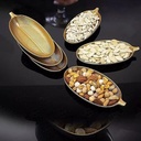 اطباق تسالي ورق شجر لتقديم المكسرات والكاندي والفواكه المجففه للضيوف 6 قطع لون ‏ذهبي