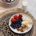 كوستر خوص دائري للاطباق والحلل للسفرة والمطبخ مختلفة 37 سم