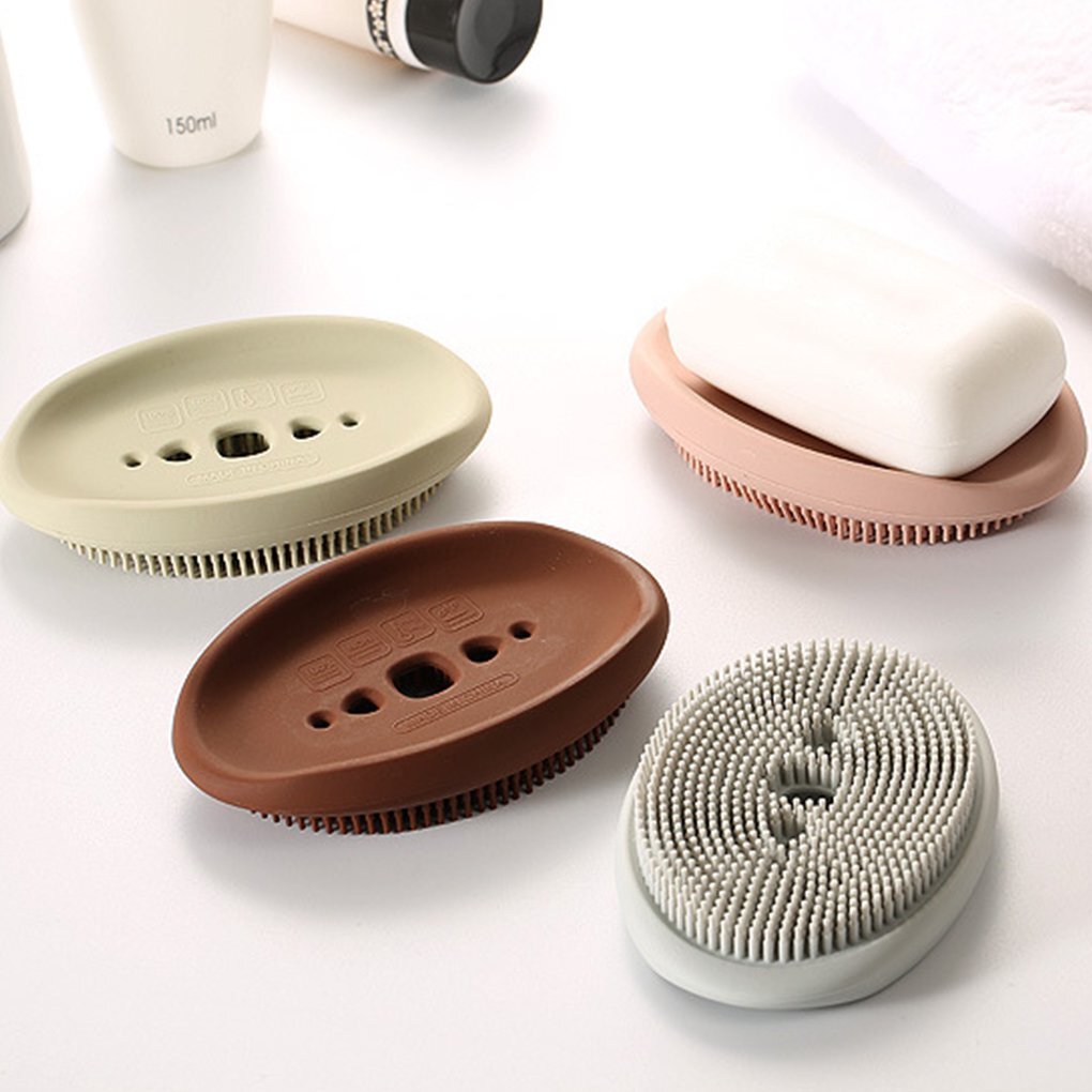 صبانة وفرشة 2 في 1 سيليكون لحمل الصابون وتنظيف الاحواض والترابيزات للمطبخ والحمام