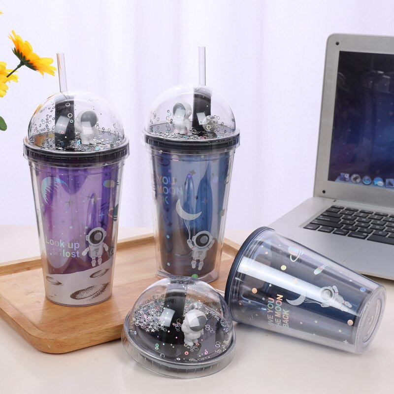 Space Cup with Sealed Lid and Straw 450 ml