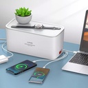 Power Socket with 5 Outlets &amp; 3 USB Outlets Inside a Box to Hide &amp; Organize Cords &amp; Wires