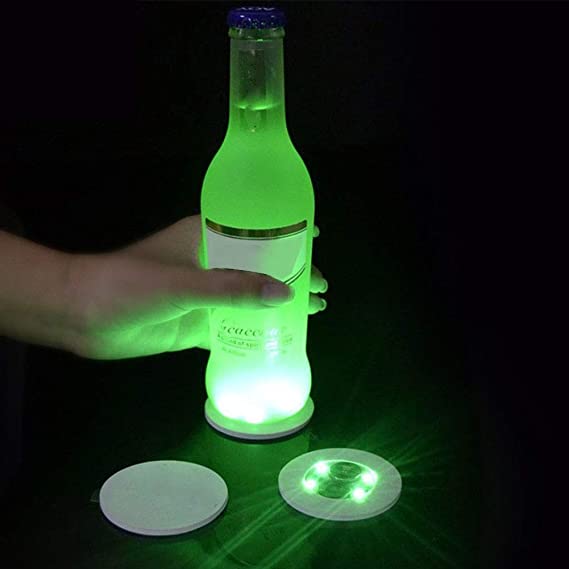 Cups Glowing Lighting Coaster with Double Face Sticker Water Resistance