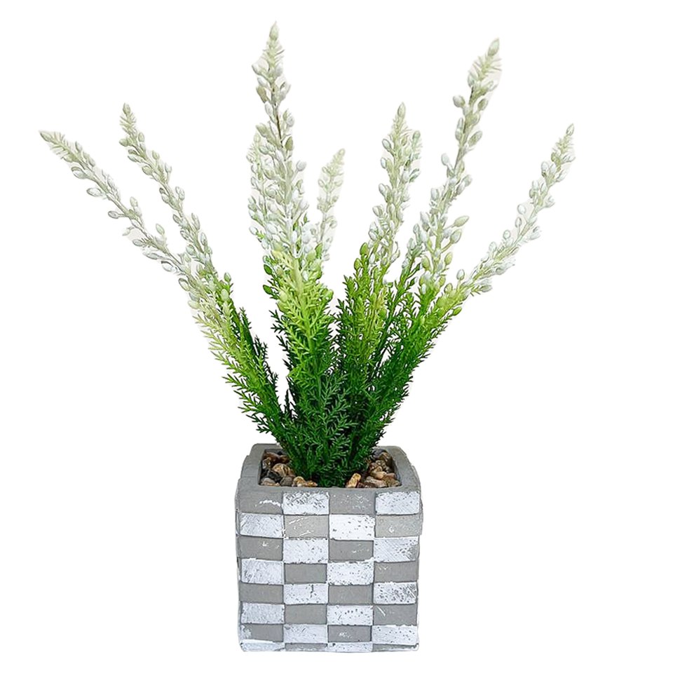 ريحان صناعي بإصيص فخار لتزيين وتجديد الديكور