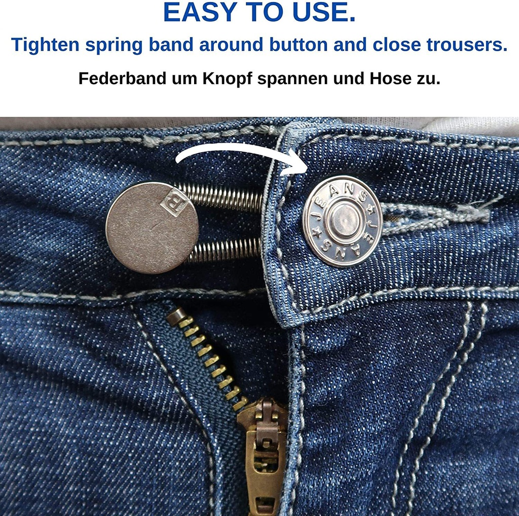 زرار سحري بدون خياطة لتوسيع البنطلون او الجاكت لراحة الكرش 6 قطع