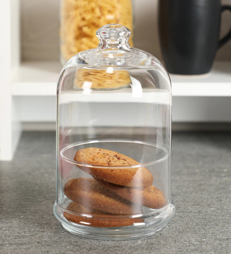 قبة للحلويات والكيك والكوكيز والكاندي بغطاء للحفاظ علي المحتويات