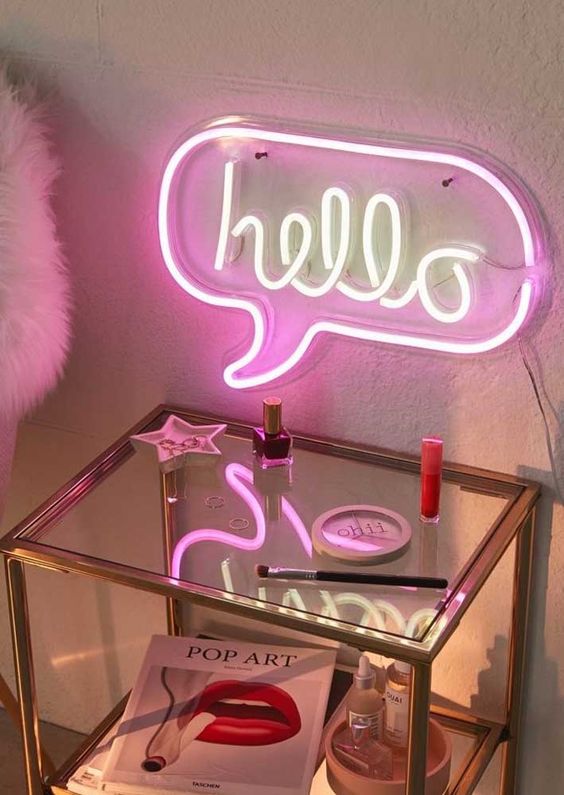 Hello Neon Led Light Sign Art Decor