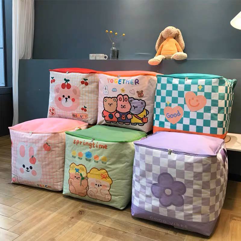 شنطة تخزين وتربروف 100 لتر للملابس والبطاطين والوسائد وألعاب الأطفال بسوستة ويد قابلة للطي