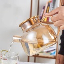 براد شاي زجاج نحاسي بمصفاه وغطاء استانليس 1000 ملي لتر