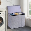 باسكت ثلاثي لفرز وتنظيم الملابس بغطاء ويد لسهولة الحمل