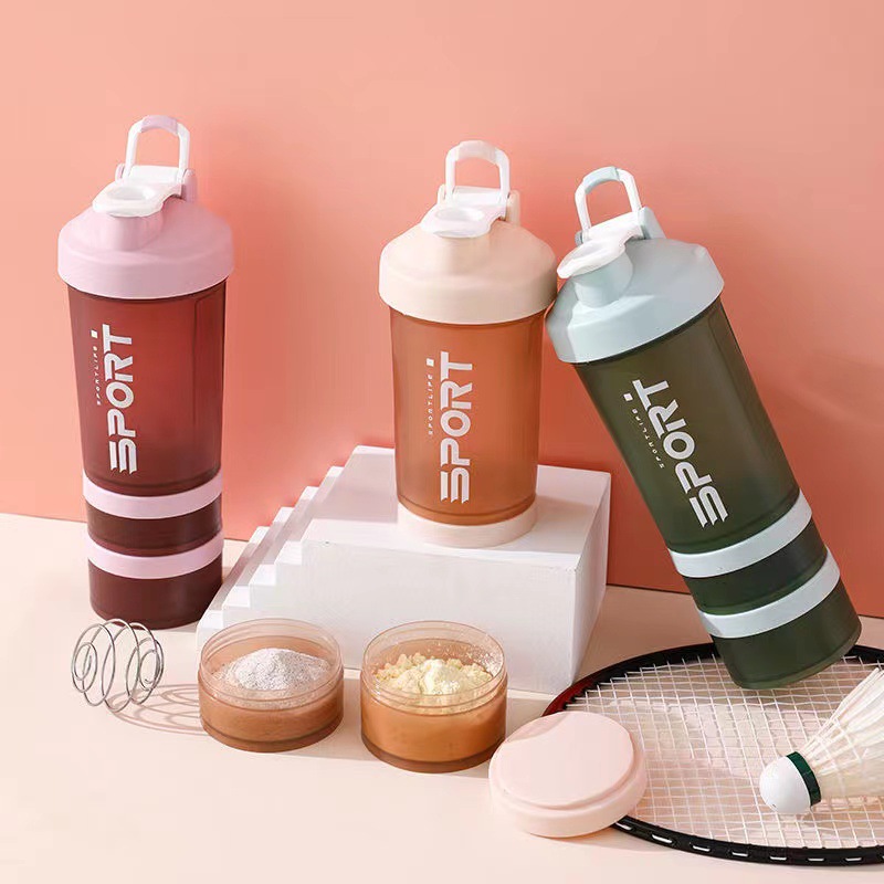 Sport Life Protein Shaker With Storage Containers &amp; Handle 500ml