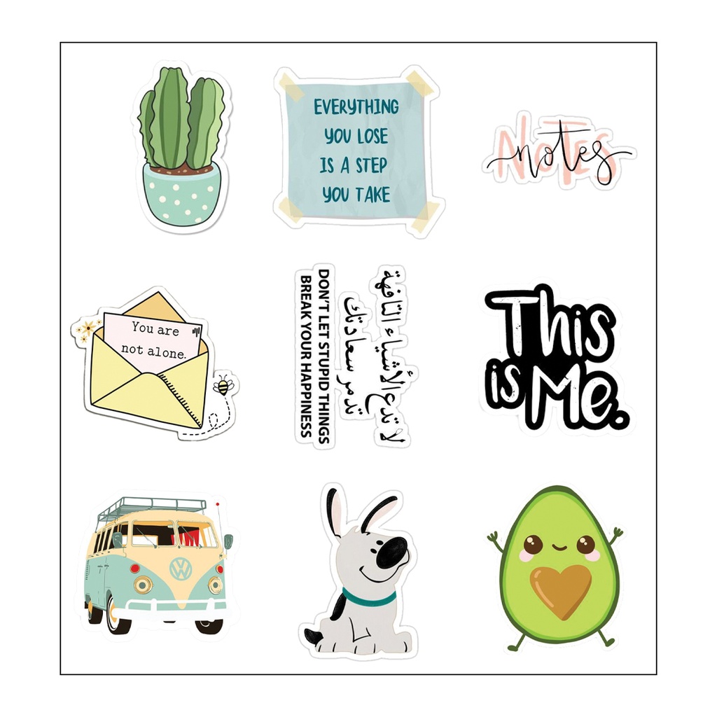لا تدع الأشياء التافهه تدمر سعادتك Vinyl Sticker Pack Reusable &amp; Waterproof