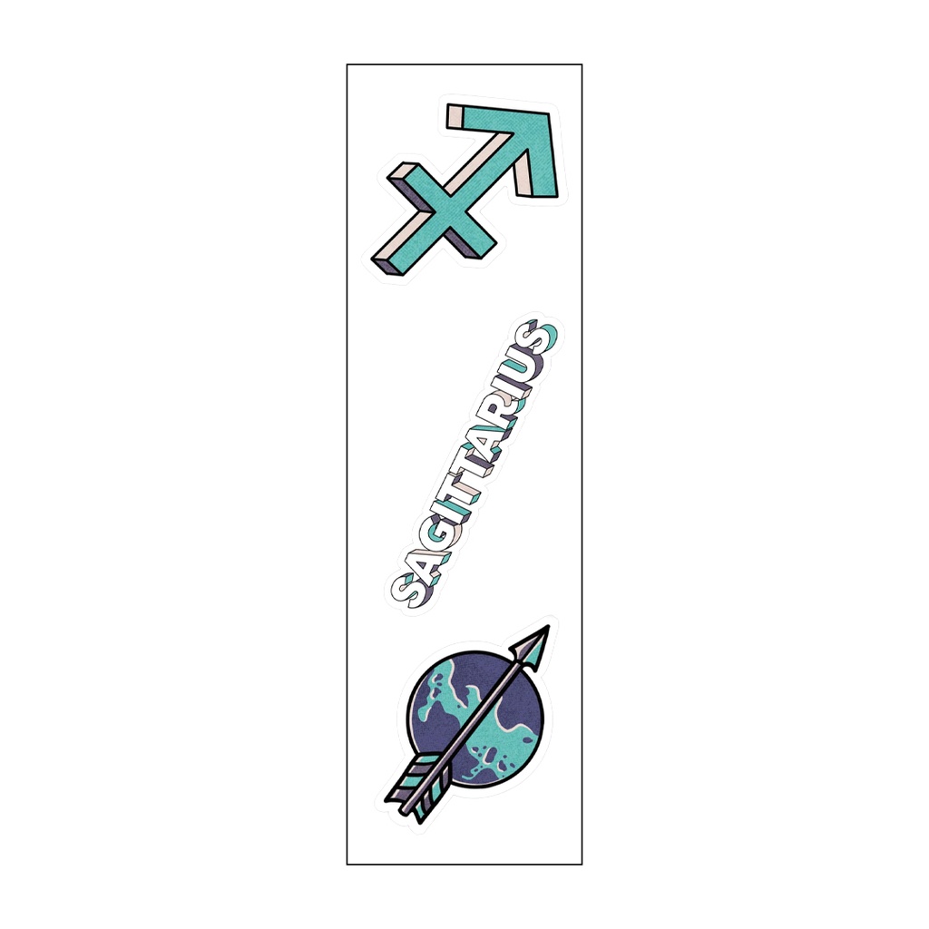 Sagittarius Zodiac Vinyl Sticker Pack Reusable &amp; Waterproof