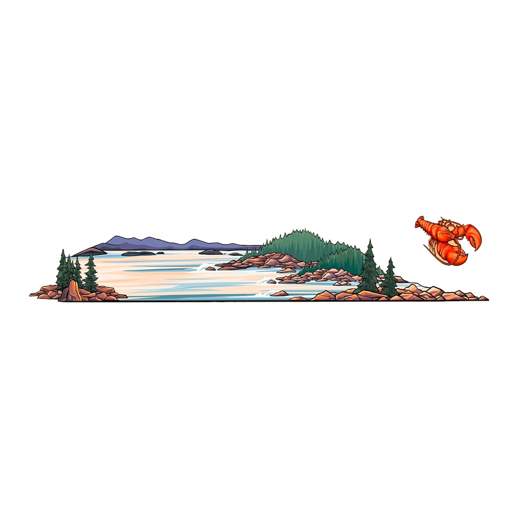 Lobster Mountain Vinyl Sticker Reusable &amp; Waterproof For Water Bottles