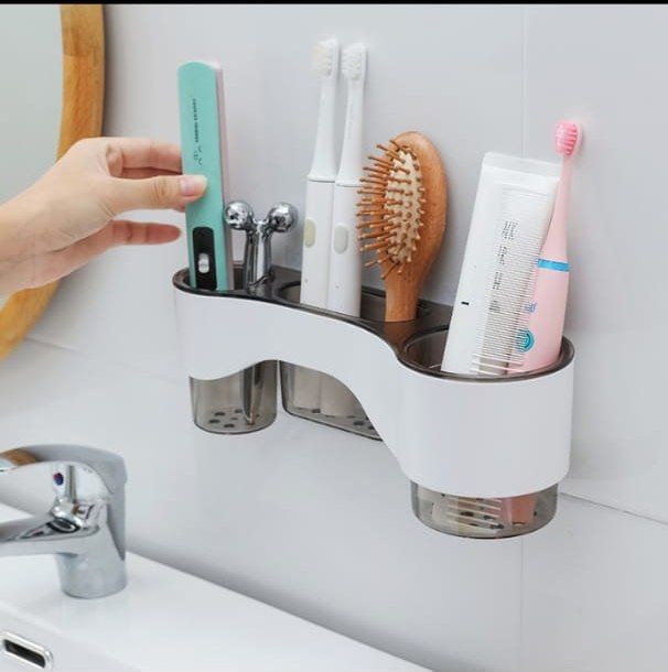 منظم أدوات الحمام والمطبخ يثبت بلزق دبل فيس
