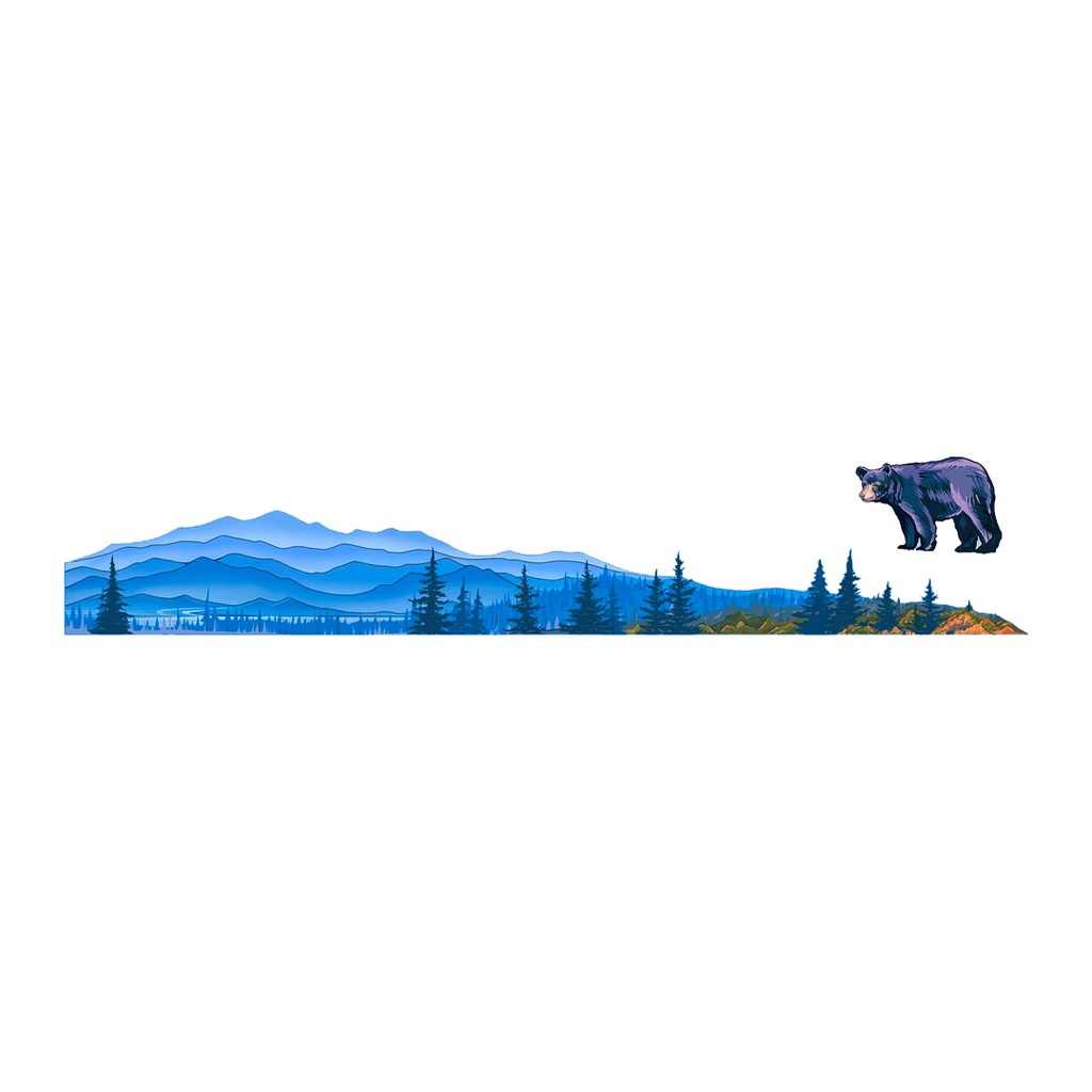 American Black Bear Mountain Vinyl Sticker Reusable &amp; Waterproof For Water Bottles