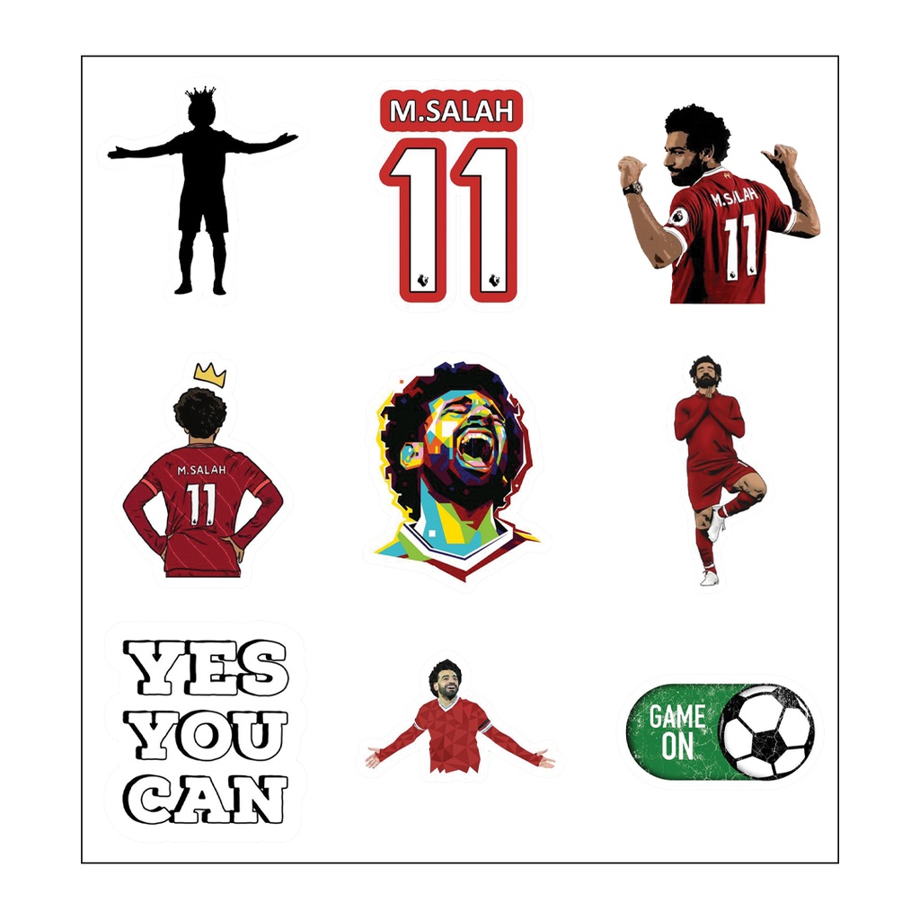 Mo Salah Lovers Vinyl Sticker Pack Reusable &amp; Waterproof