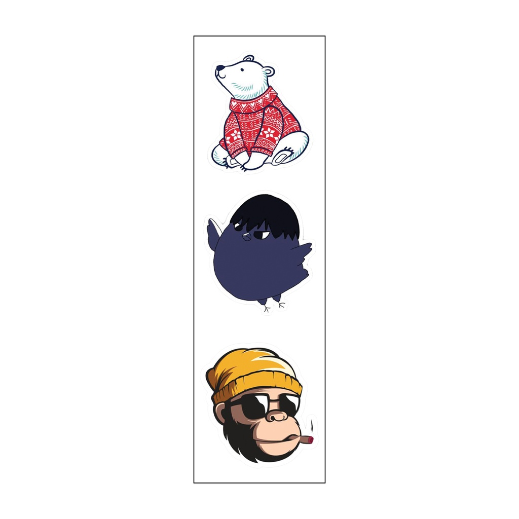 Cartoon Lovers Vinyl Sticker Pack Reusable &amp; Waterproof
