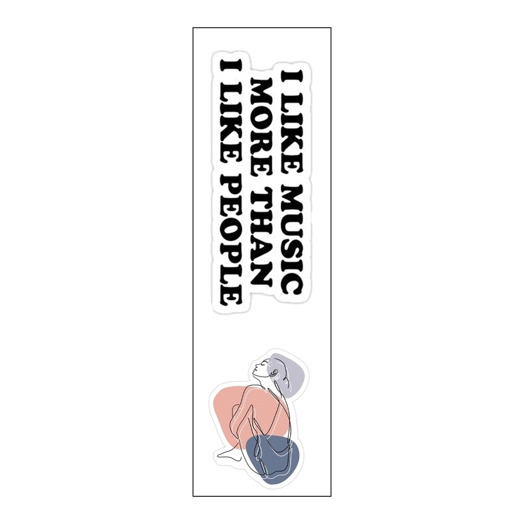I Like Music More Than I Like People Vinyl Sticker Pack Reusable &amp; Waterproof