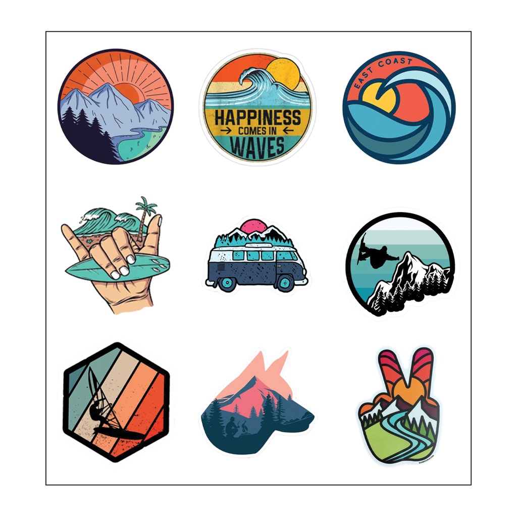 Summer Vibes Vinyl Sticker Pack Reusable &amp; Waterproof