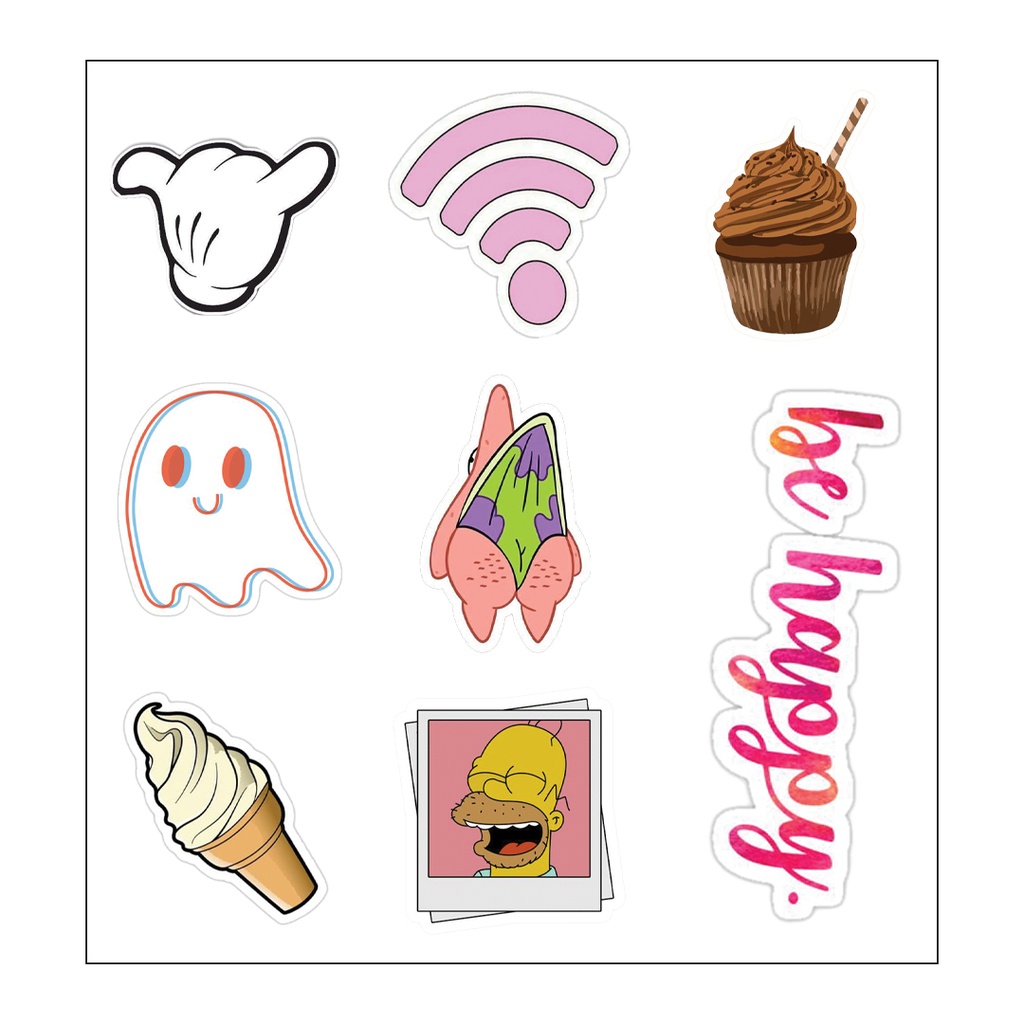 Be Happy Vinyl Sticker Pack Reusable &amp; Waterproof