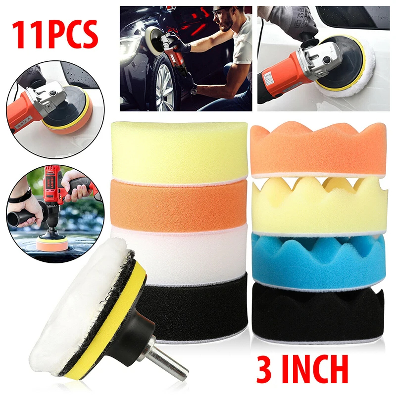 مجموعة تلميع وتنظيف السيارات 11 قطعة تتصل بالشانيور لإزالة الشحوم والأتربة قابلة للغسيل لإعادة الأستخدام