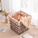 باسكت هاند ميد ببطانه كتان لحمل وتنظيم الملابس والميكب وادوات العناية بالشعر والبشرة