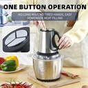 كبة استانليس ستيل 5 لتر لفرم اللحوم والثوم والبصل والخضروات  ب 3 سرعات مختلفة 250 واط