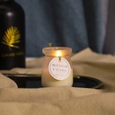 شمع معطر في برطمان زجاج بغطاء شكل خشبي لتعطير المنزل واضافة اجواء رومانسية هادئة