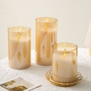 شمعة ليد مضيئة بدون لهب تعمل بالبطاريات لتجديد ديكور المنزل بدون تكاليف من الزجاج